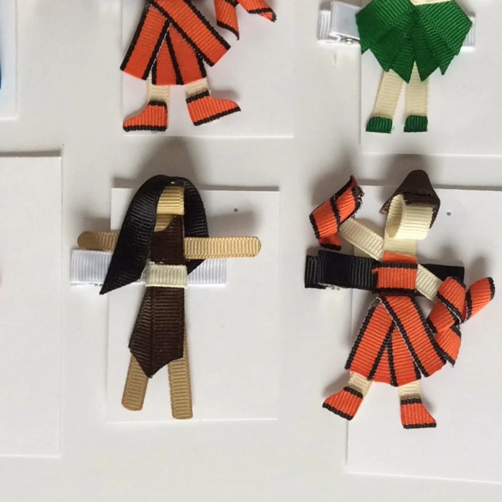 Handmade Hair People Figure Brats For Barrettes, etc. New Set of 9